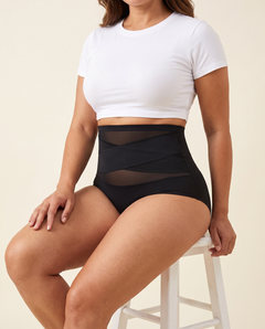 High waistband stays in place while sitting