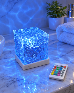 Soft Wave Lamp on marble with its remote